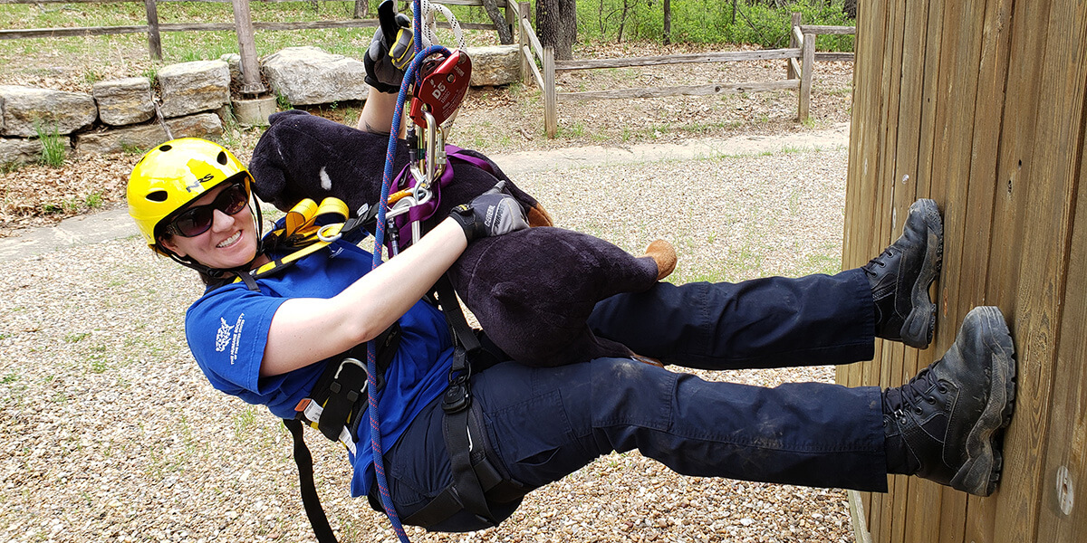 animal rope rescue trainee